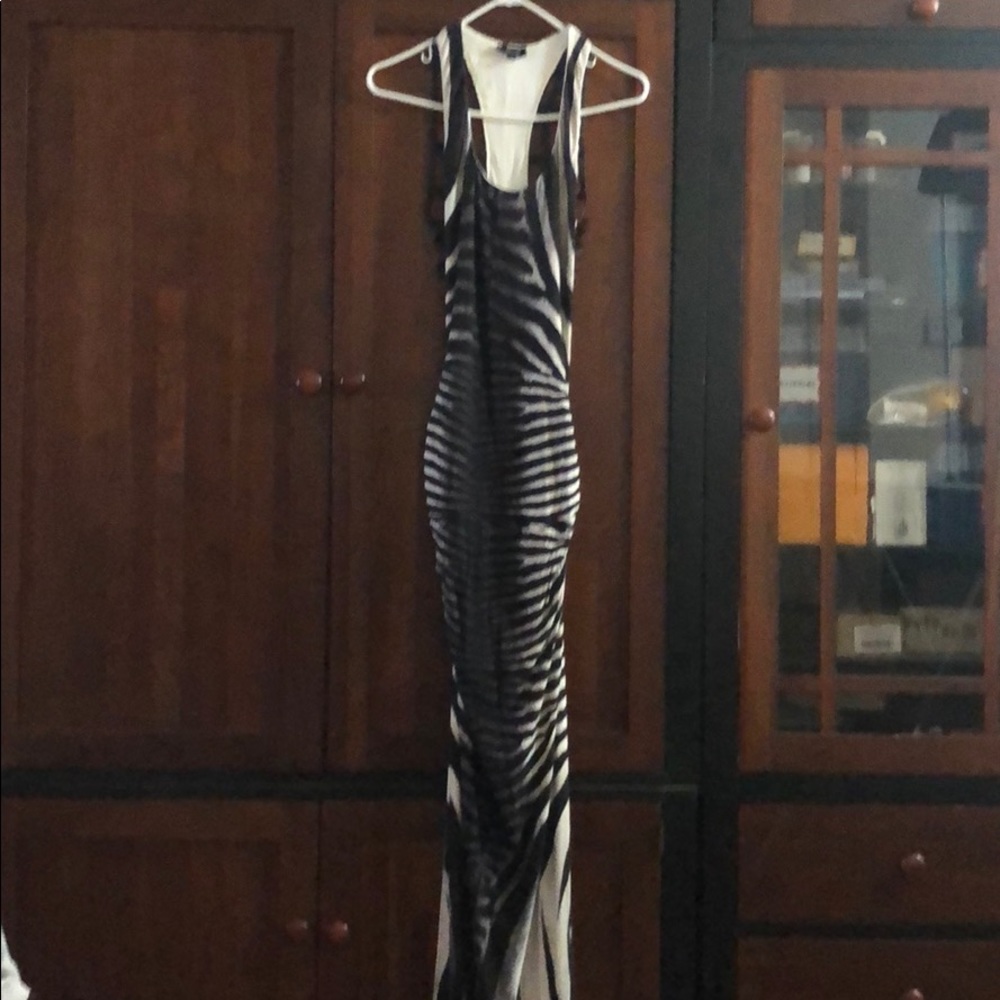 Zebra Design Long Dress Size Small